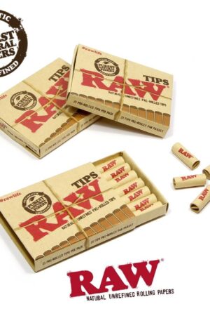 RAW | Natural Pre-Rolled Filter Tips | Bundle of 3